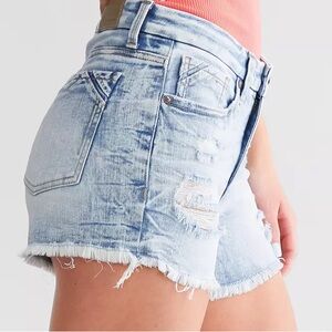 Buckle Black Denim Shorts size 26, Mid-rise 4"